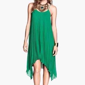 Gisele for H&M green pleated dress